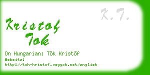 kristof tok business card
